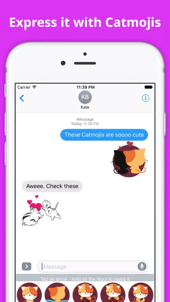 ภาพหน้าจอของ Catmoji 2017 - Cat Emojis & Stickers Keyboard