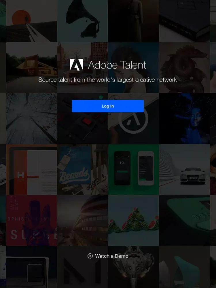 Capturas de tela do Adobe Talent iPad 