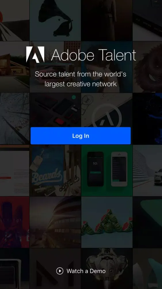 Capturas de tela do Adobe Talent