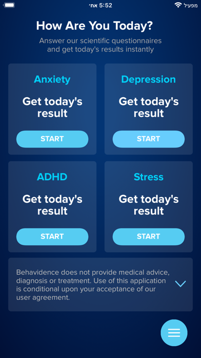 Ảnh chụp màn hình của Behavidence Research App