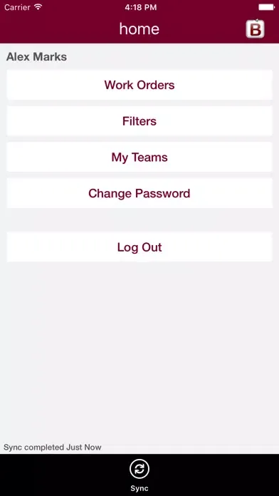 Capturas de tela do pocketBEIMS Work Orders