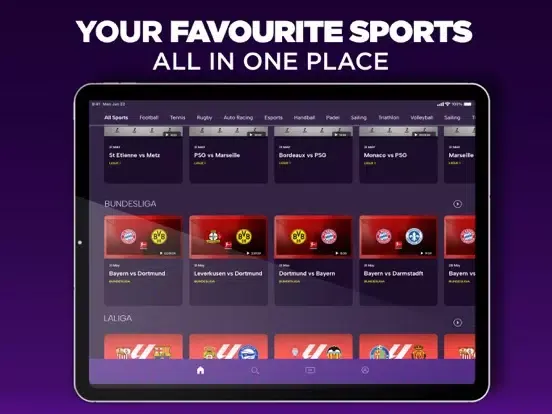 Capturas de pantalla de beIN SPORTS CONNECT APAC iPad 