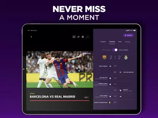 Capturas de pantalla de beIN SPORTS CONNECT APAC iPad 