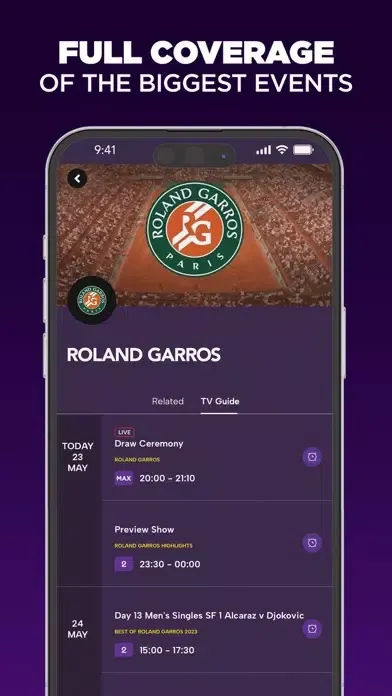 Capturas de pantalla de beIN SPORTS CONNECT APAC