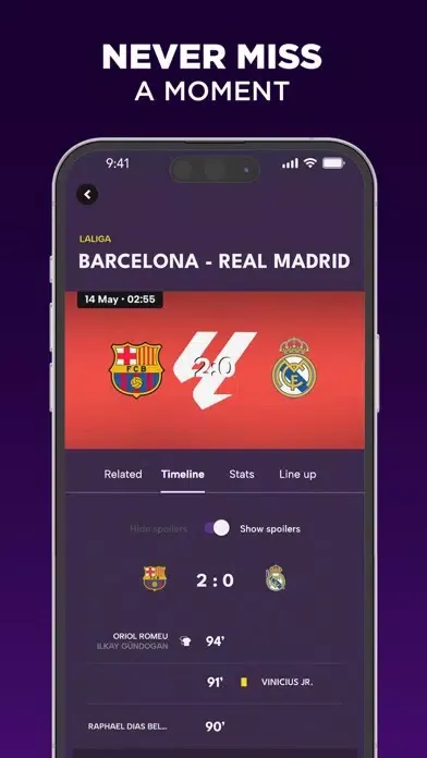 Capturas de pantalla de beIN SPORTS CONNECT APAC