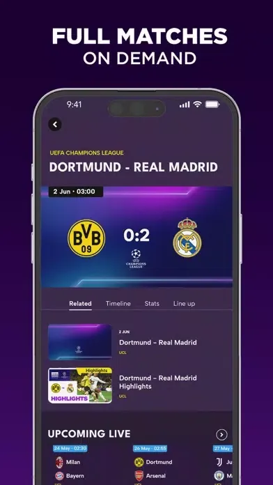 Capturas de pantalla de beIN SPORTS CONNECT APAC
