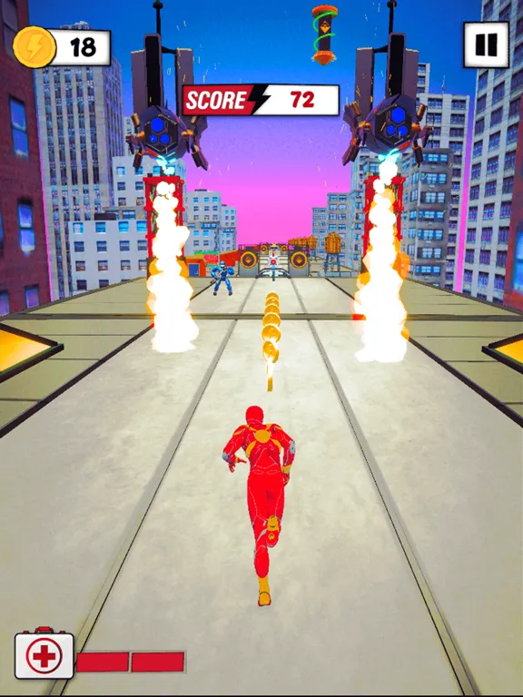 Superhero Run Robot Invasion iPad 应用截图