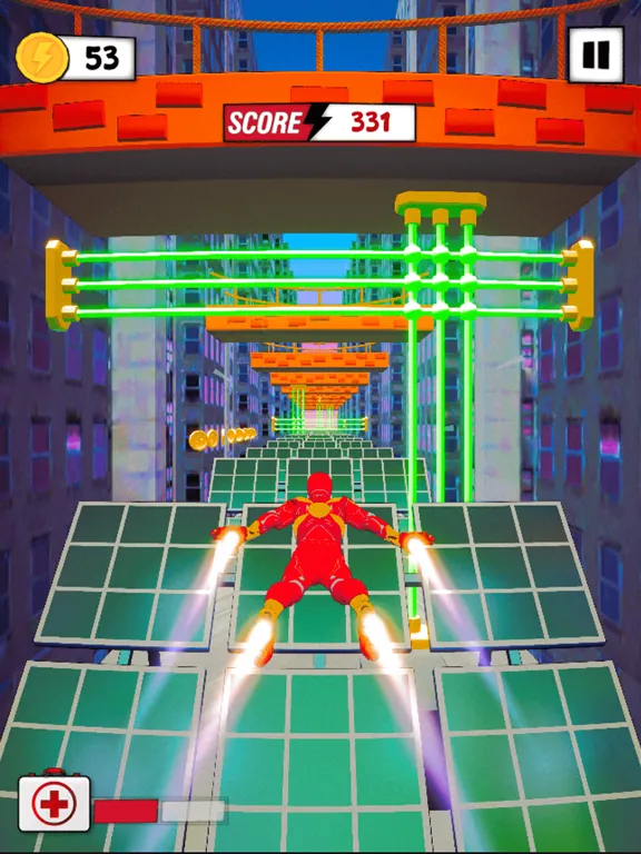 Superhero Run Robot Invasion iPad 应用截图