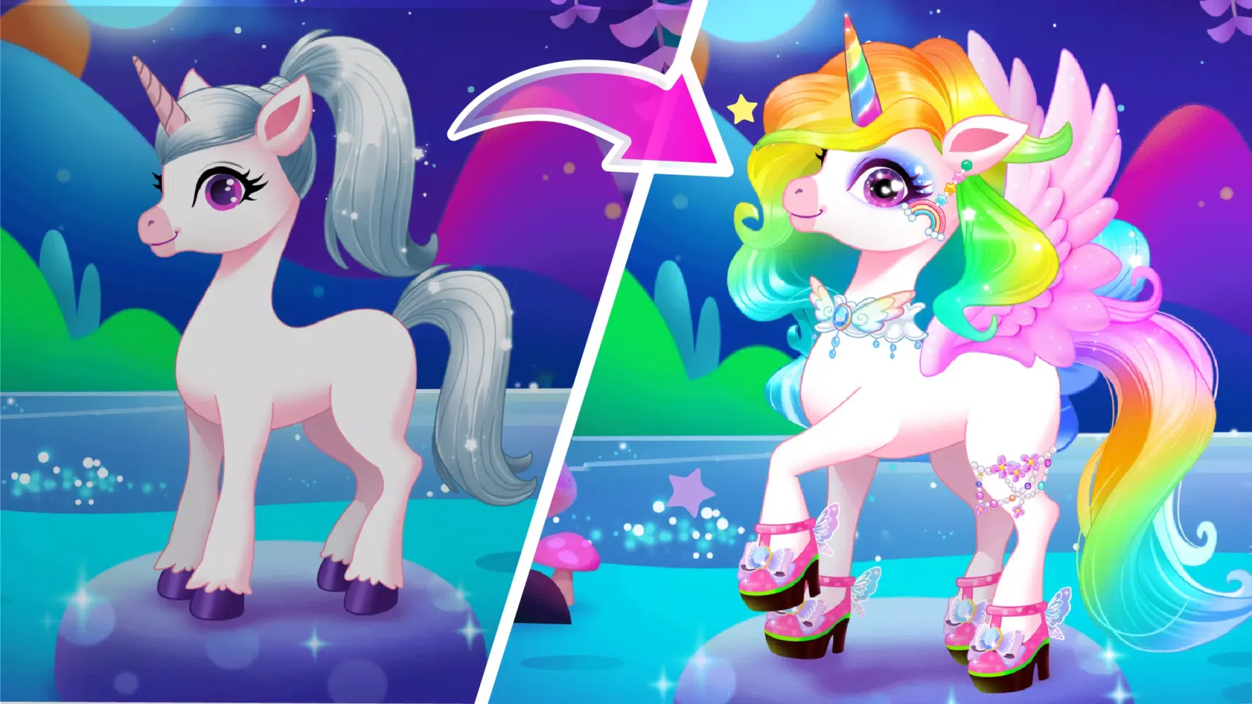 Capturas de tela do Unicorn Dress up