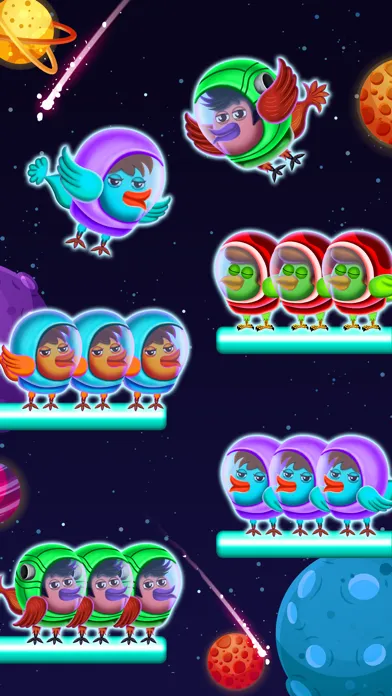 Space Bird Sort - Bird Games Screenshots