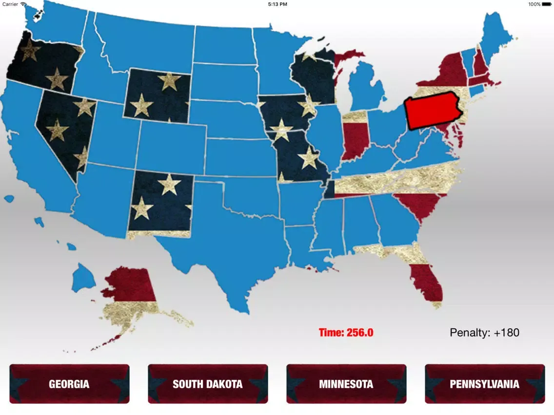 Ảnh chụp màn hình của USA STATES - QUIZ iPad 