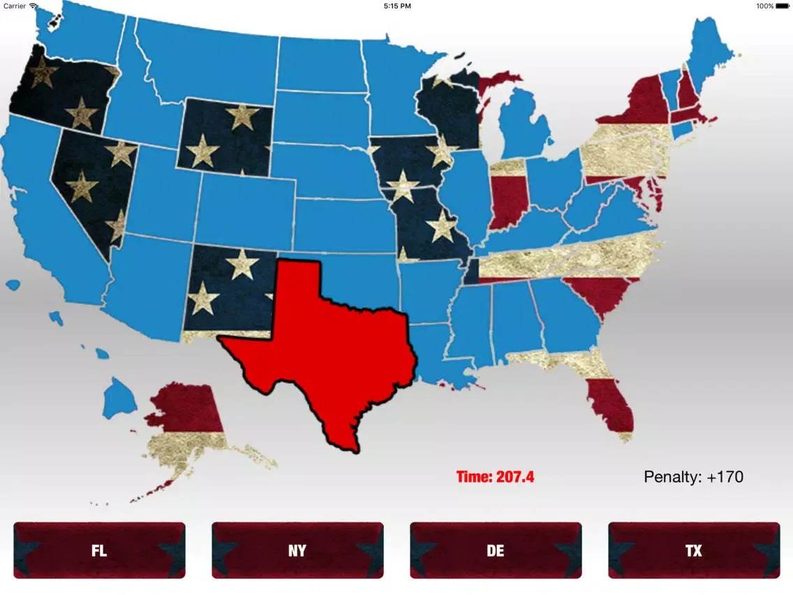 Ảnh chụp màn hình của USA STATES - QUIZ iPad 