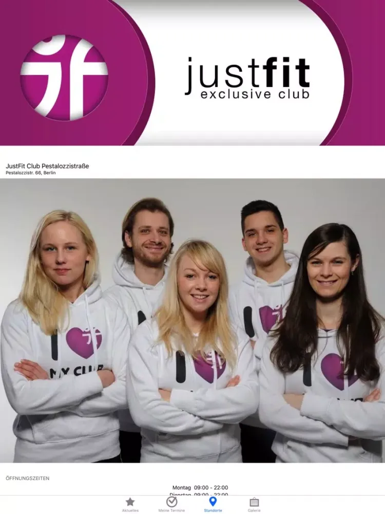 JustFit Club Pestalozzistraße iPad 应用截图