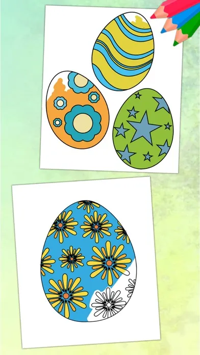 Easter eggs coloring pages for kids - Egg basket Screenshots