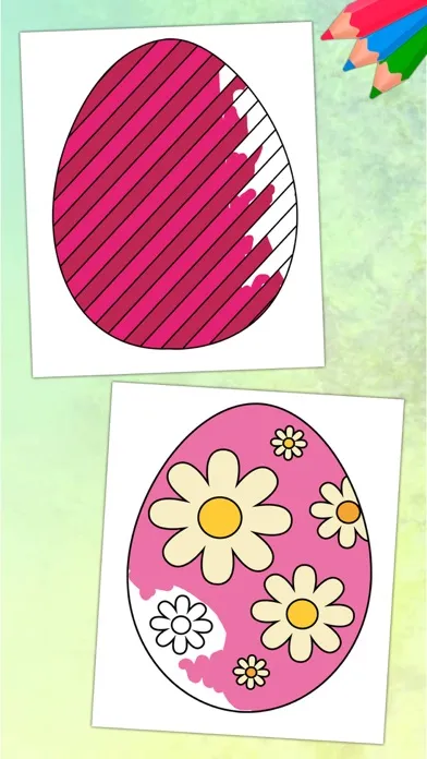 Easter eggs coloring pages for kids - Egg basket Screenshots
