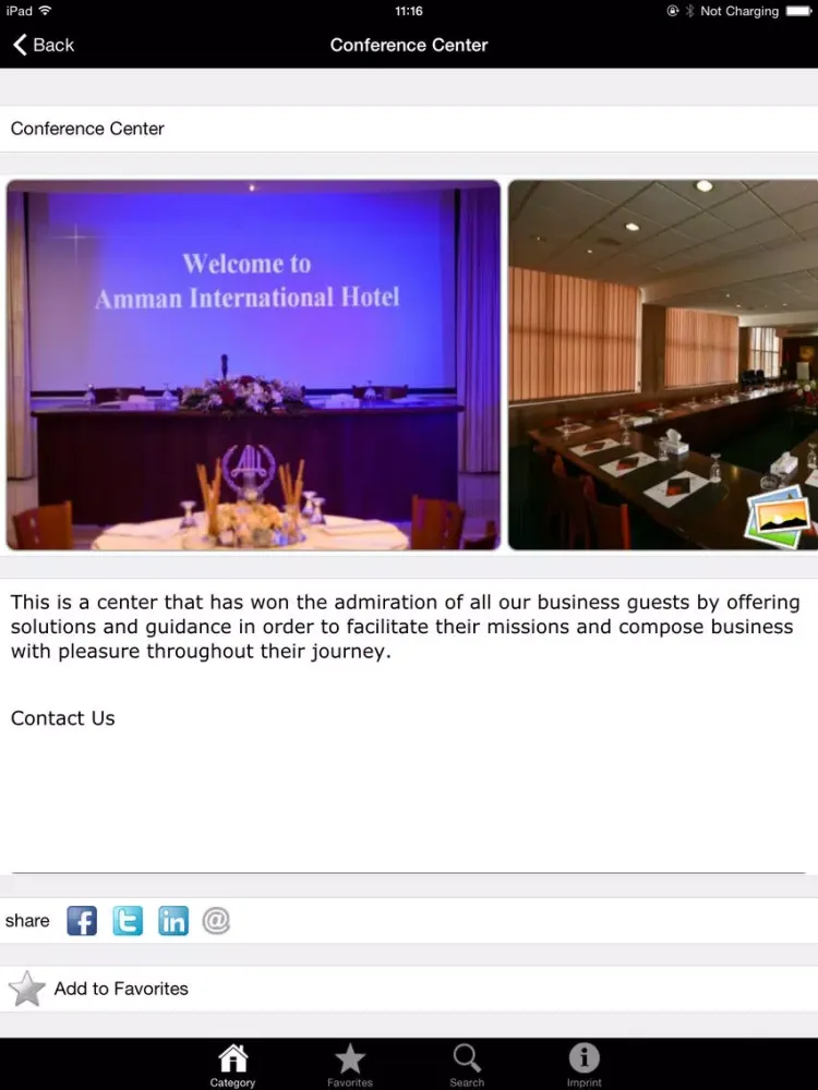 Amman International Hotel iPad  Screenshots