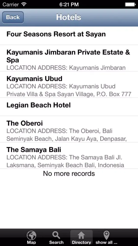 BeMap Bali سکرین شاٹس