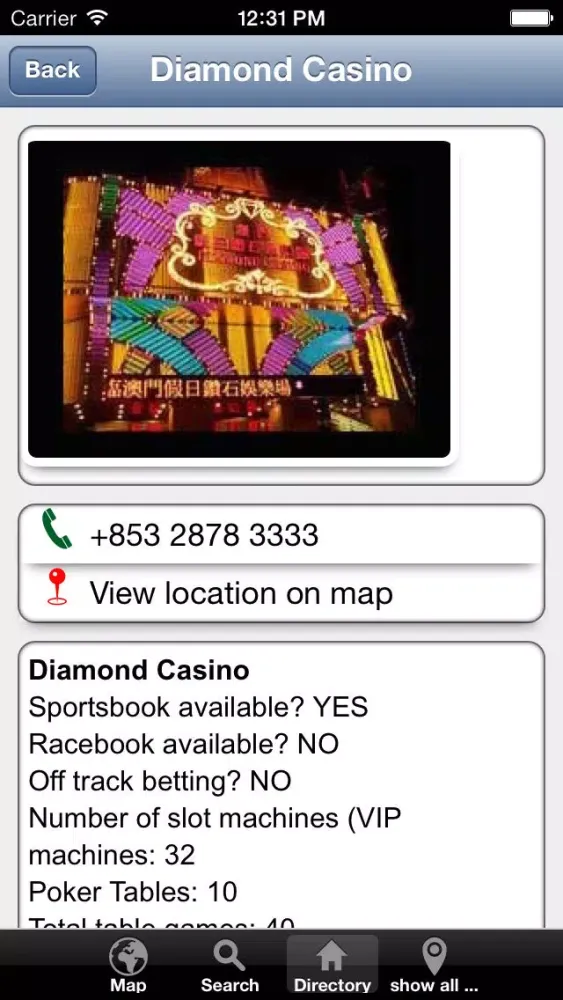 Tangkapan layar BeMap Macau