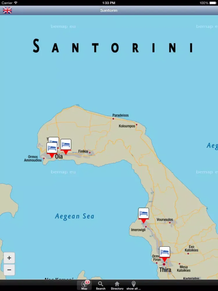 BeMap Santorini iPad 应用截图