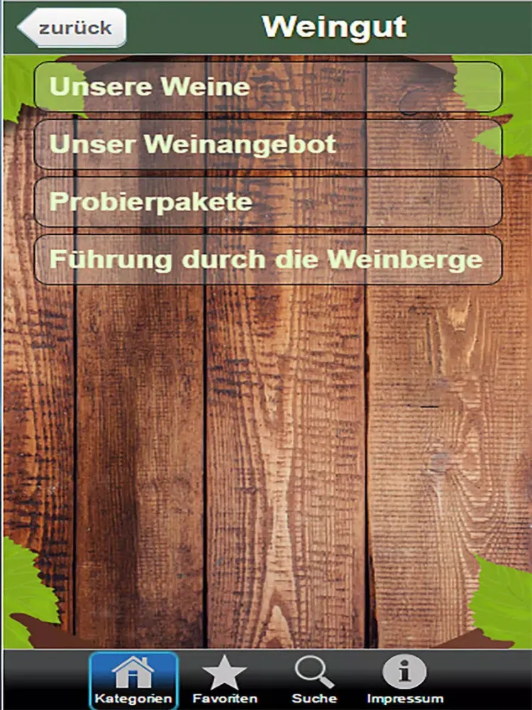 Tangkapan skrin Weingut Haas-Lenz iPad 