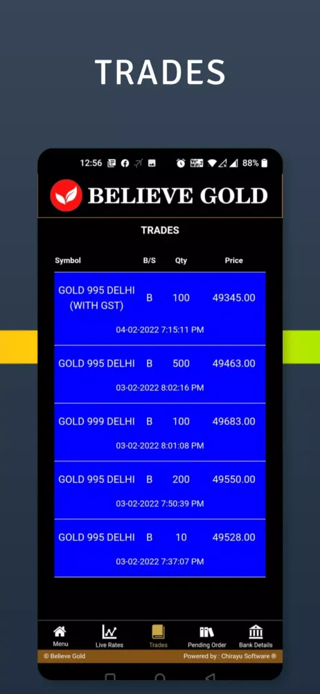 Believe Gold स्क्रीनशॉट