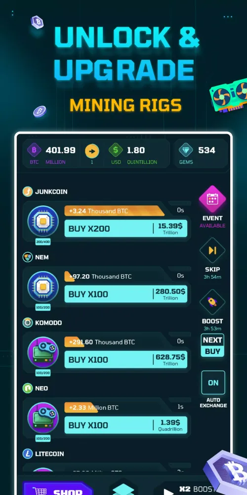 Idle Crypto Miner Screenshots