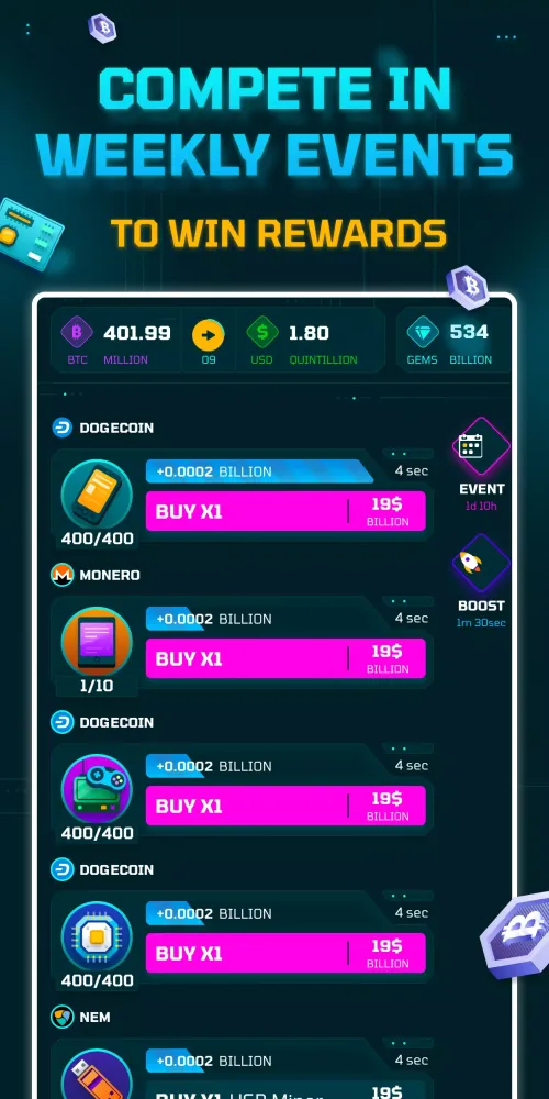 Idle Crypto Miner Screenshots