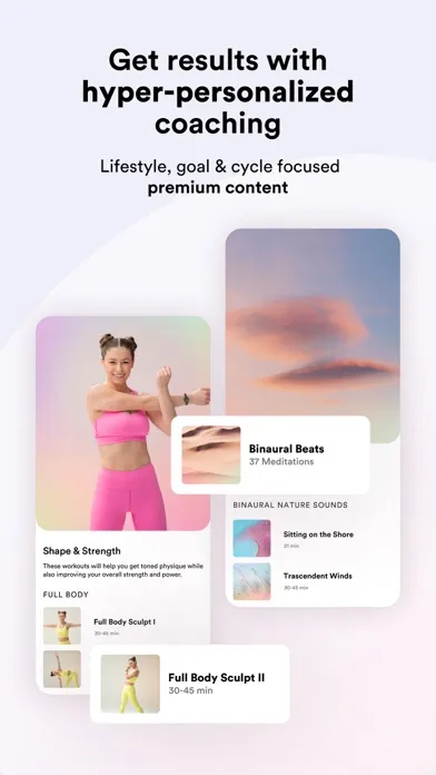 Capturas de tela do Bellabeat Wellness Coach