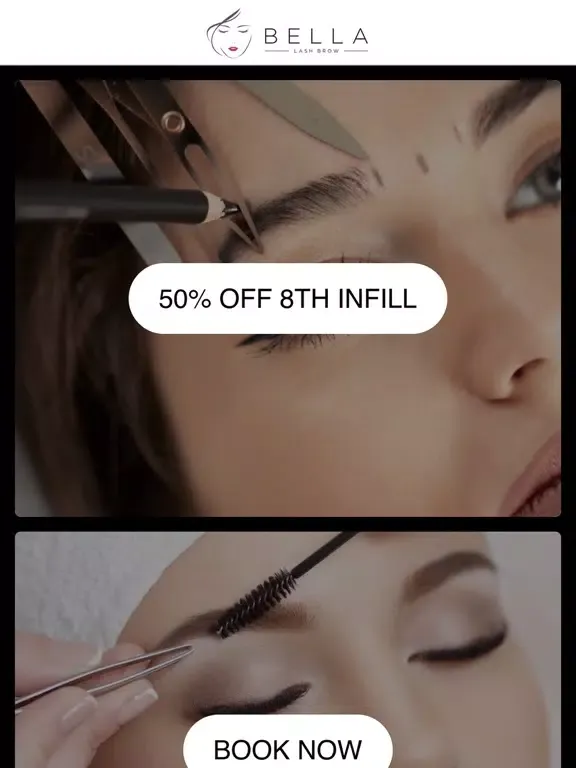 Tangkapan layar Bella Lash Brow London iPad 
