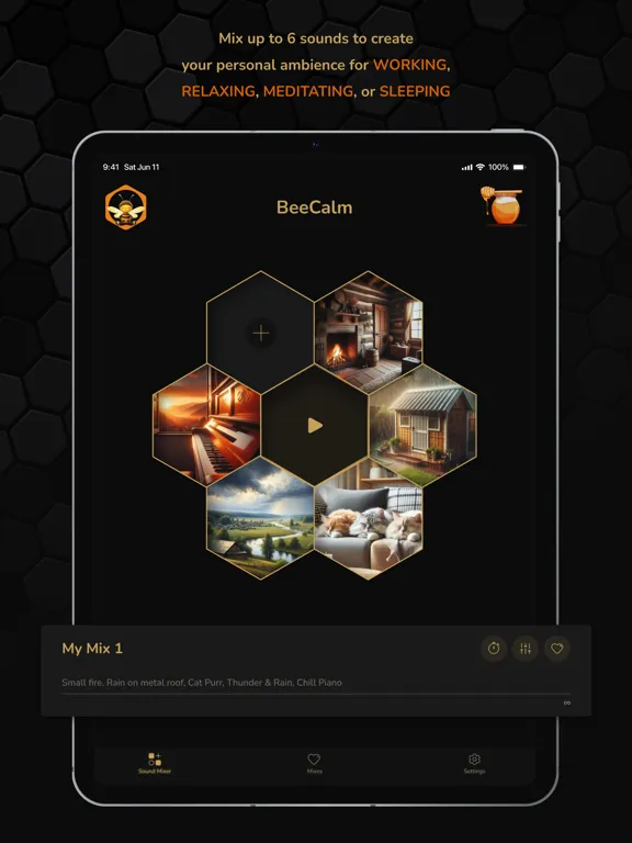 Tangkapan layar BeeCalm - Relax & Sleep Better iPad 