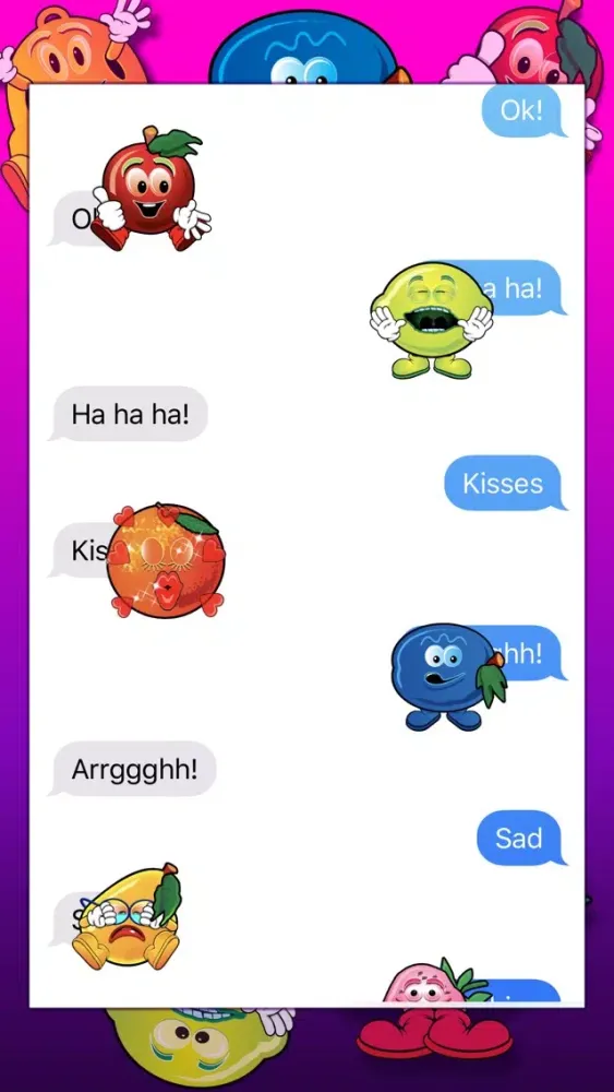 Captures d'écran de Crazy Fruit Stickers, Animated