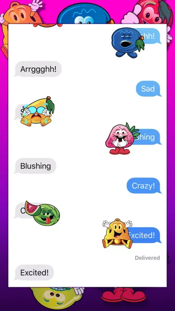 Captures d'écran de Crazy Fruit Stickers, Animated