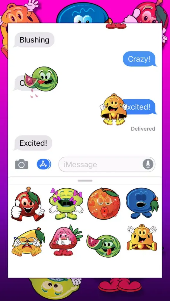 Captures d'écran de Crazy Fruit Stickers, Animated