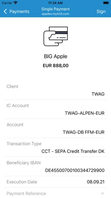 Coupa Treasury Screenshots
