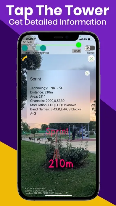 Cell Tower EMF Locator LTE Map Screenshots
