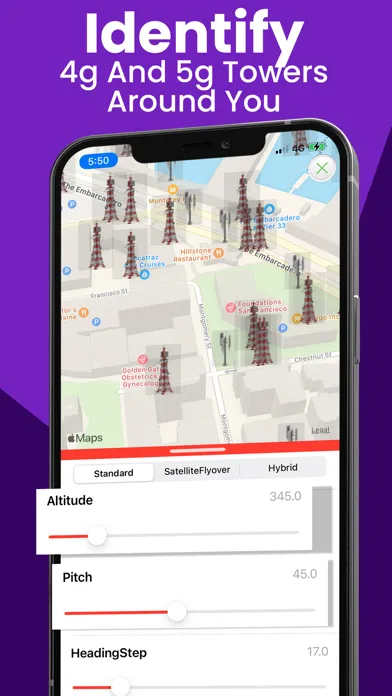Cell Tower EMF Locator LTE Map Screenshots