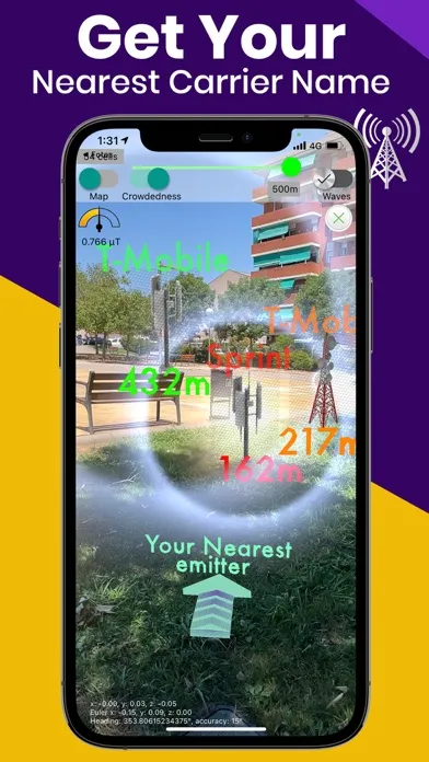 Cell Tower EMF Locator LTE Map Screenshots