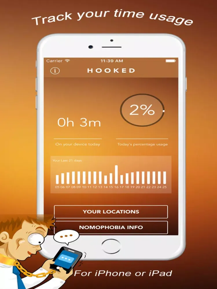 Hooked Pro - Track Phone Habit and Know Your Usage iPad 应用截图