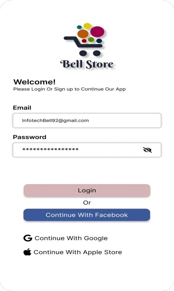 Capturas de tela do BellStore
