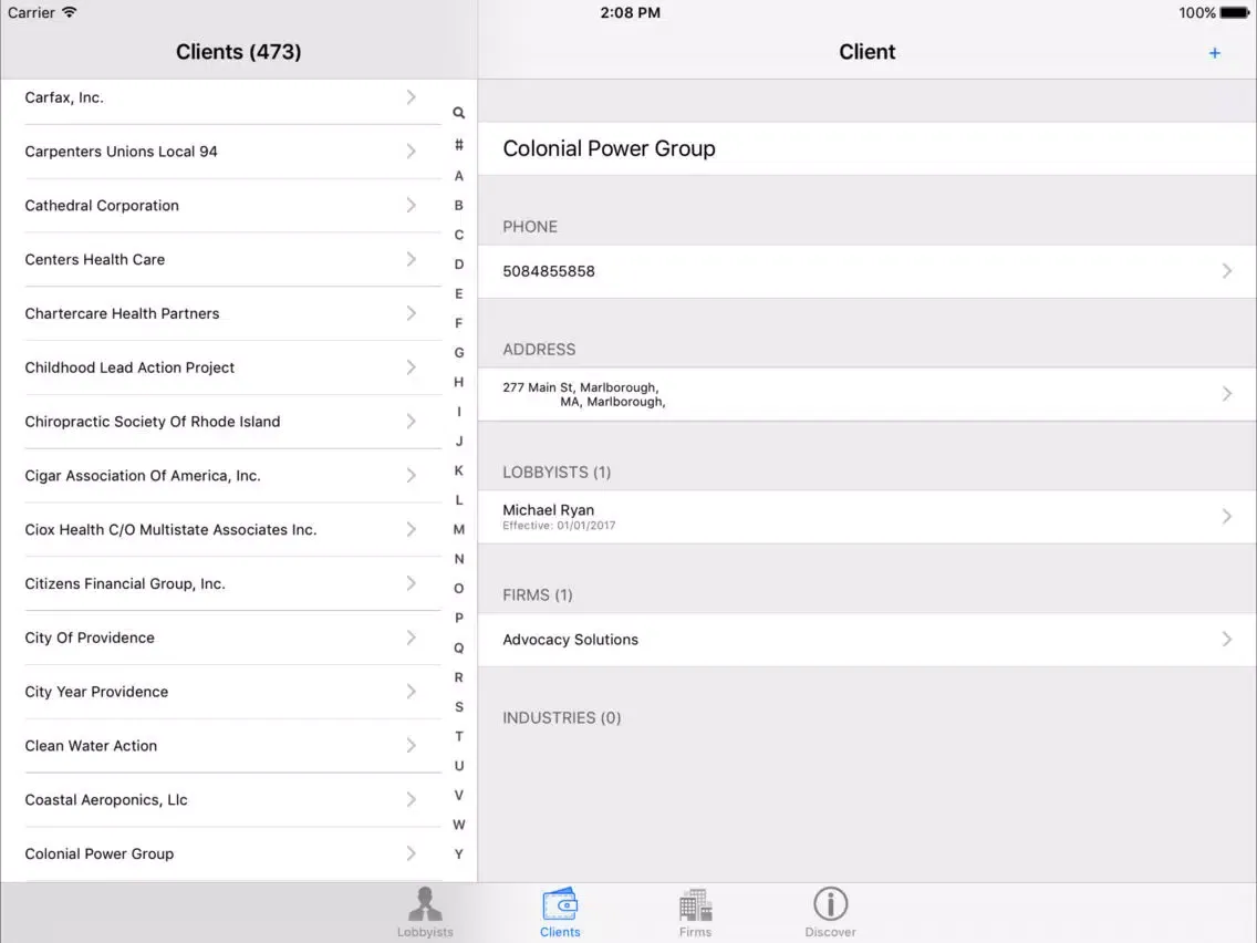 Screenshot di Rhode Island Lobbyist Directory iPad 