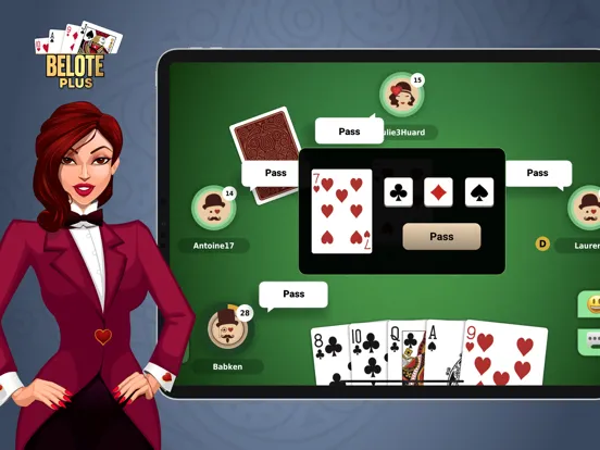 Belote Plus - classic, online iPad  Screenshots