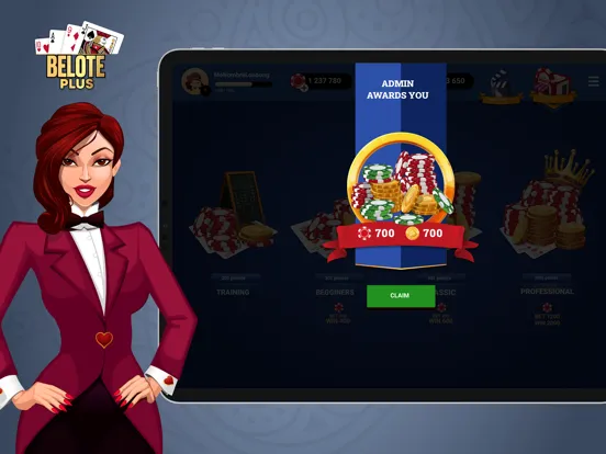 Belote Plus - classic, online iPad  Screenshots
