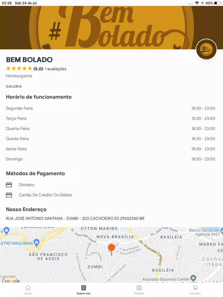 Bem Bolado Hambúrgueria iPad  Screenshots
