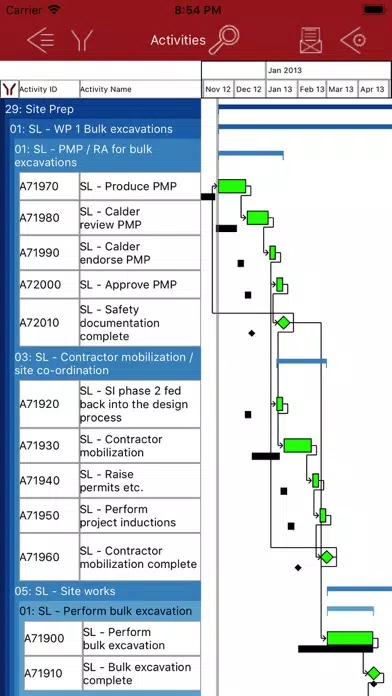 xPect Schedule View Basic Screenshots