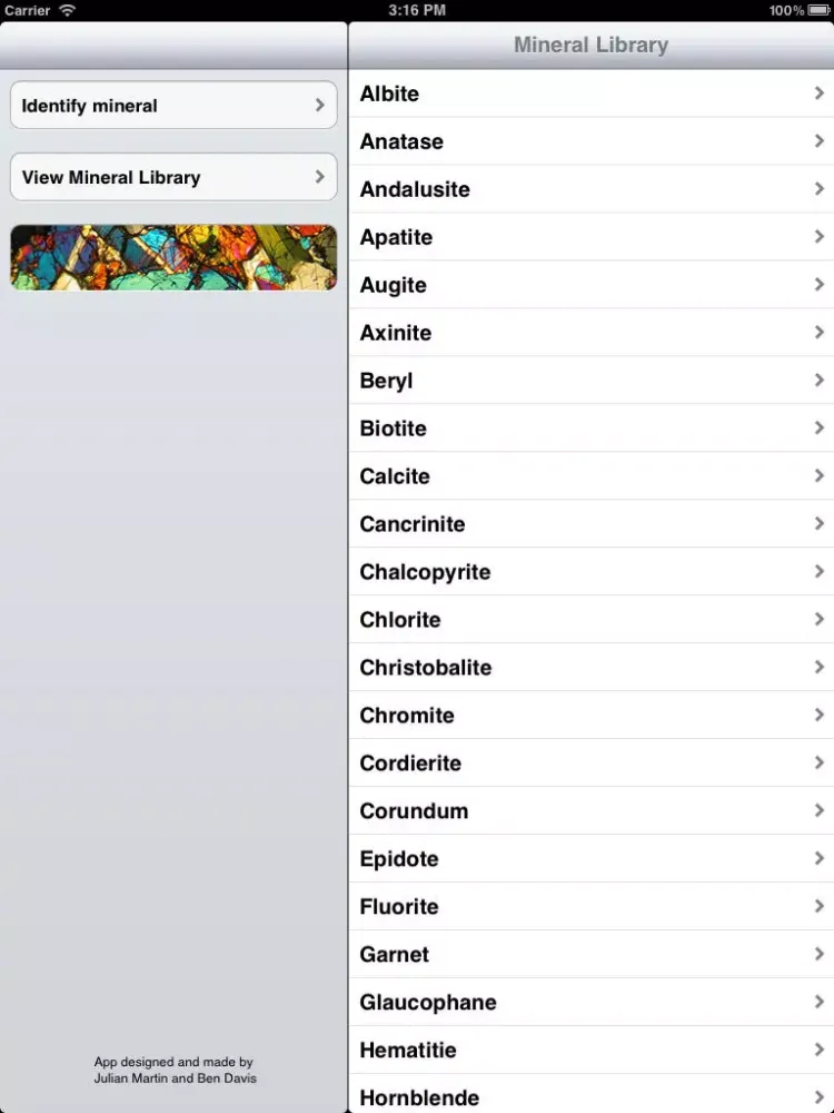 Screenshot di Mineral Identifier iPad 