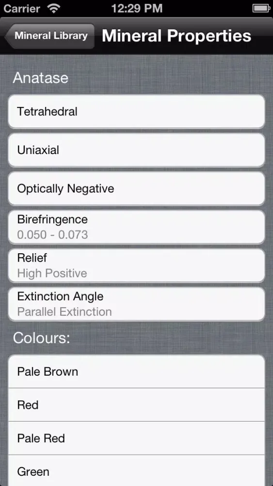 Screenshot di Mineral Identifier