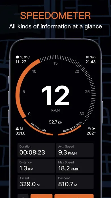 Tangkapan skrin Speedometer GPS Running Track
