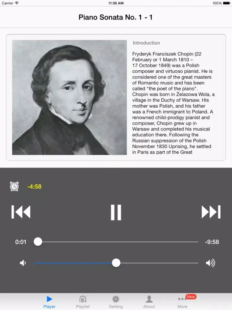 Ảnh chụp màn hình của Piano Sonata by Chopin iPad 
