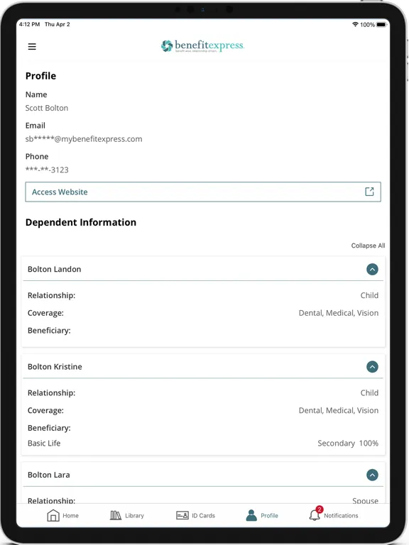 Benefitexpressway iPad  Screenshots