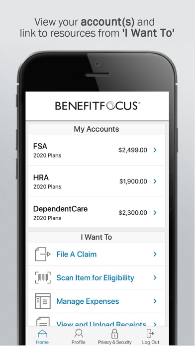 Capturas de pantalla de Benefitfocus Health Accounts